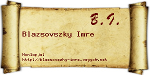 Blazsovszky Imre névjegykártya
